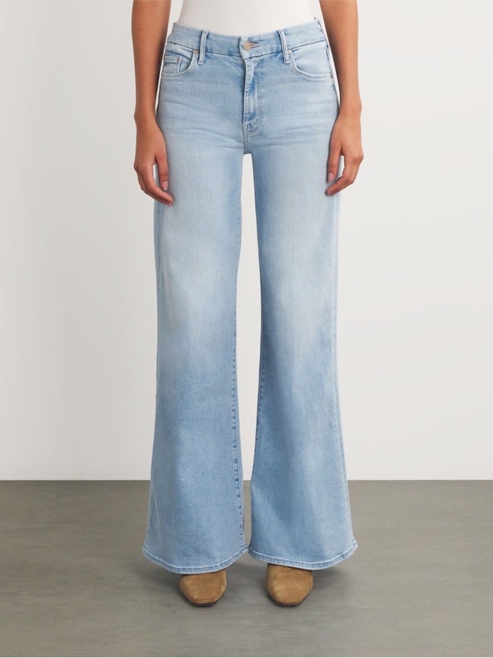 MOTHER The Roller Sneak Jeans in Light Wash, Size 33 NWOT - Picture 3 of 11